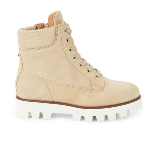Aquatalia Myla corduroy suede ankle‎ tan boots - Picture 1 of 11